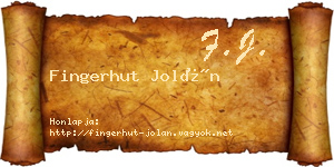 Fingerhut Jolán névjegykártya