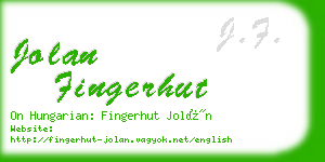 jolan fingerhut business card